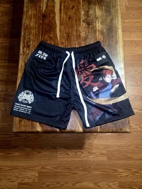 Darc Sport/Naruto Collab Men's Black Athletic Mesh Shorts